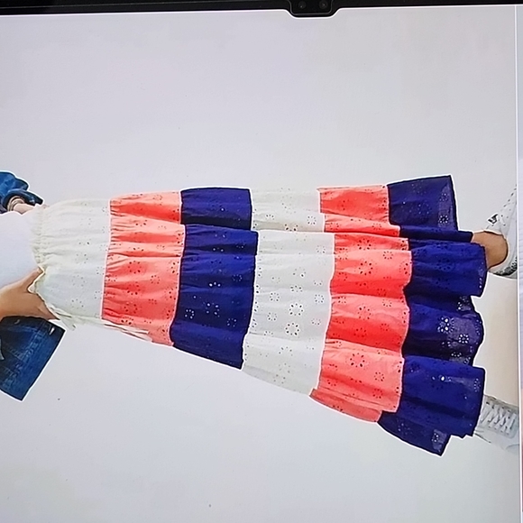 Anthropologie Hutch eyelet striped maxi skirt-PL - Picture 5 of 10